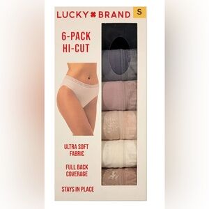 Lucky Brand Women's 6-Pack Ultra Soft 4-Way Stretch Tag Free Panties 🆕 in box